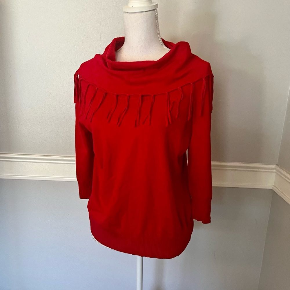 Large Petite Red Sweater Kim Rogers